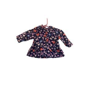 CARTER’S Girl’s Floral Fleece Light Weight Hooded Full Zip Jacket / Size: 3 Mos